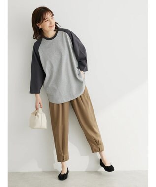 Green Parks ・Ｄｏｕｂｌｅ　Ｆｌａｇｓ　ラグラン７分袖Ｔシャツ Charcoal Gray