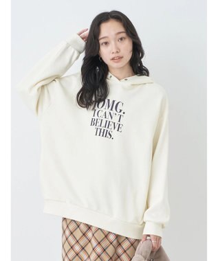 earth music&ecology ロゴスウェットフーディー Ivory