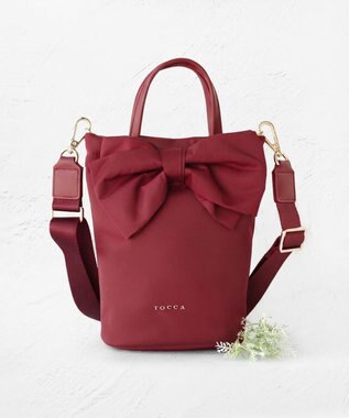 TOCCA 【泉里香さん着用】RIBBON KNOT NYLON MULTI BAG ナイロンマルチバッグ レッド系
