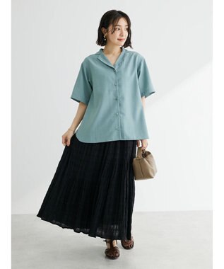 Green Parks 速乾開襟シャツ Blue Green