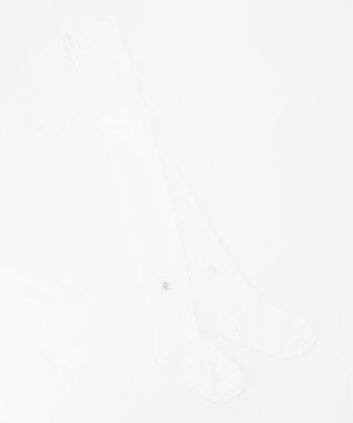 組曲 KIDS 【100~160cm】リボン柄 ナイロンタイツ アイボリー系