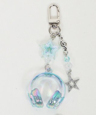 WEGO オーロラクリアヘッドホンキーホルダー サックス