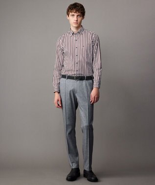 JOSEPH ABBOUD 【オーガニックコットン・柔らかな肌触り】カラーストライプ シャツ ワイン系1