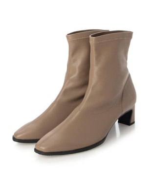 MODE ET JACOMO <carino>【レイン対応】フレアヒールストレッチブーツ オーク