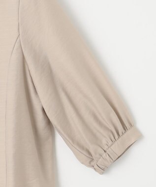 J.PRESS LADIES 【洗える】シアーブライトローン バンドカラー ブラウス ベージュ系