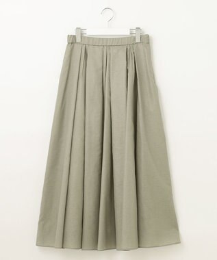 自由区 【洗える・XSサイズあり】シアーシャイニー スカート カーキ系