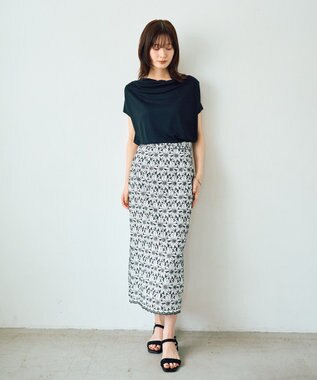 YECCA VECCA 【接触冷感】ドレープカットトップス Black