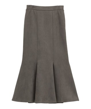 Green Parks なめらかタッチスウェード調マーメイドスカート Charcoal Gray