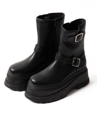 WEGO 厚底ボリュームエンジニアブーツ ブラック