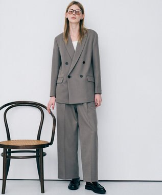 uncrave プルーフウールライクツイル ワイドパンツ グレージュ