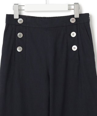 23区 【洗える】リネンヴィスコースストレッチ マリンパンツ ネイビー系