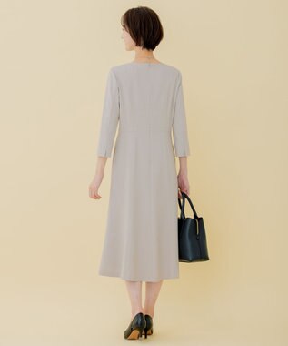 自由区 【洗える】WASHABLEPONTE ワンピース ライトグレー系