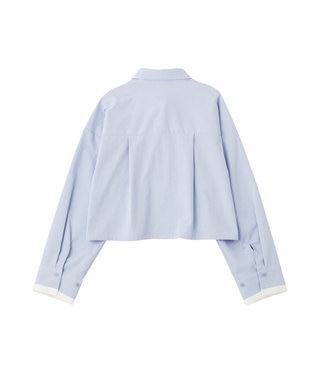 earth music&ecology パイピングショートシャツ Sax