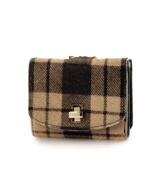 UNBILLION ペルケ perche / ハラコタイプチェック柄3つ折り財布