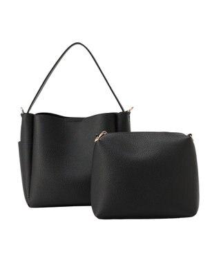 AMERICAN HOLIC 【2点セット】2WAYワンハンドルミニトート+ポーチ Black