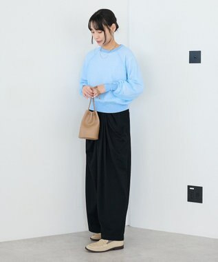 CRAFT STANDARD BOUTIQUE フロントタックドレープワイドパンツ Black