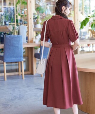 Tiaclasse 【洗える】開襟シャツワンピース ピンク