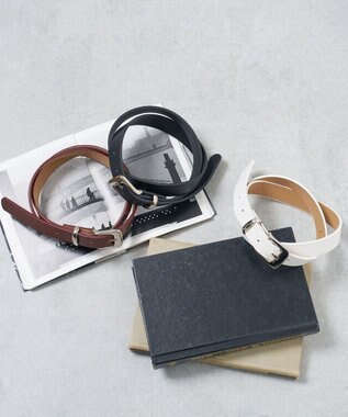 WEGO Lプレーン細ベルト ブラウン