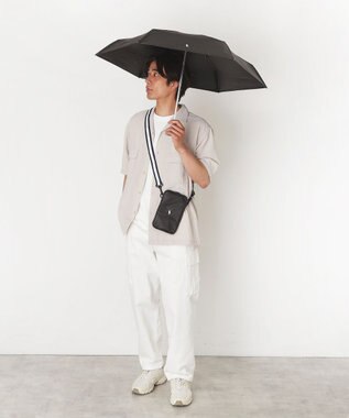 MOONBAT 【WEB限定セット/UV遮蔽率100％】POLO RALPH LAUREN （ポロ ラルフローレン）サコッシュ付き 晴雨兼用 折りたたみ傘 ポロポニー ブラック