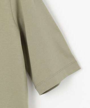 自由区 【洗える】リラックスジャージー クルーネックワンピース カーキ系