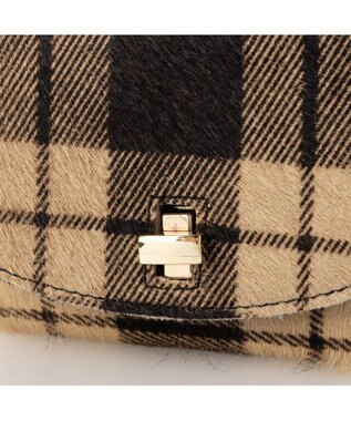 UNBILLION ペルケ perche / ハラコタイプチェック柄3つ折り財布 ブラックチェック