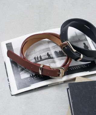 WEGO Lプレーン細ベルト ブラウン