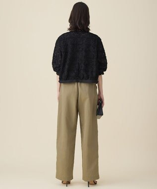 自由区 L 【17号サイズまで展開】テープエンブロイダリー ブルゾン ブラック