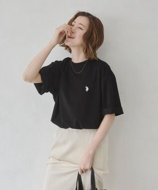 WEGO 【ユニセックス着用ITEM/MLサイズ展開】U.S. POLO ASSN.別注 接触冷感T（SS） ブラック