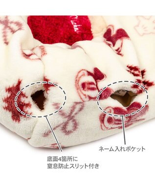 PET PARADISE ディズニー ミッキーマウス 筒型 寝袋 《ニット柄》Ｓ ホワイト×レッド