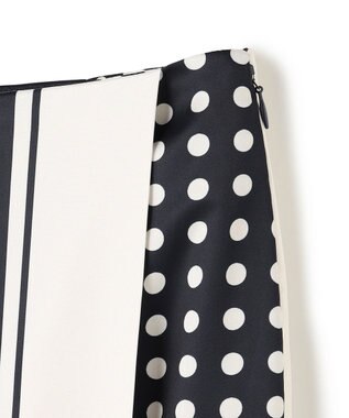 BEIGE， GADE / モノトーンドット柄ラップ風スカート Navy Mix