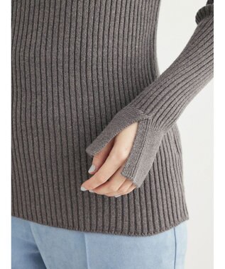 Green Parks ・Ｐｅｔｉｔ　Ｆｌｅｕｒ　ボトルネックリブニット Charcoal Gray