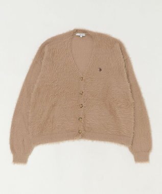 WEGO 【25年秋冬新作/WEB限定】別注USPOLOシャギーニットカーデ ベージュ