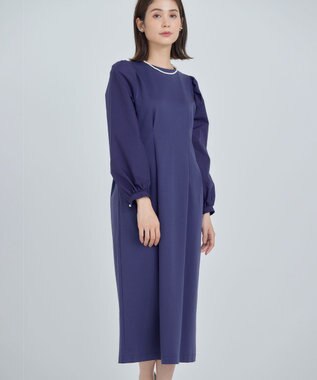 組曲 L シャツスリーブポンチ ワンピース ブルーグレー系