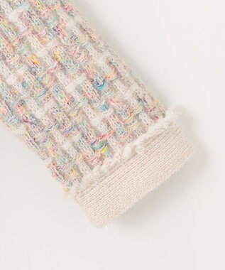 自由区 【PREMIUM KNIT COLLECTION】ミックスツイードニット ジャケット ピンク