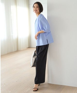 UNFILO 【11サイズ展開】 BEAUTY MOVE タックワイドパンツ ブラック