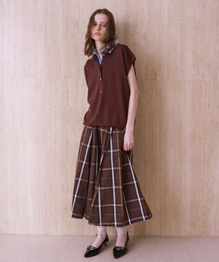 YECCA VECCA 【撥水】メモリーフレアスカート Brown