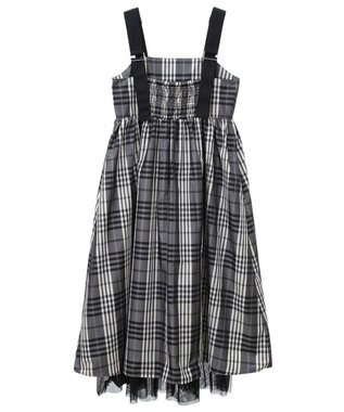 Green Parks ・ＳＵＧＡＲ　ＳＰＯＯＮ　チェックギャザーワンピース Black