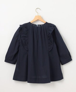 組曲 【WEB限定】ナチュラルローン ペプラムブラウス ネイビー系