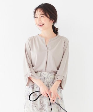 ANY SIS 【UVケア】エアリードレープスムース 7分袖 トップス ローズグレー
