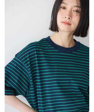 AMERICAN HOLIC ボーダーショートカットプルオーバー Navy