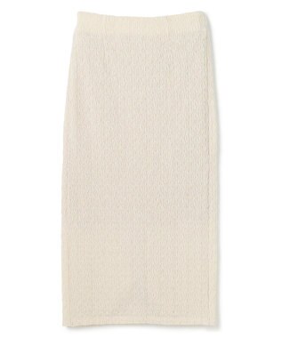 uncrave 【洗濯機洗い可】シャーリングレース スカート（uncrave WHITE） エクリュ