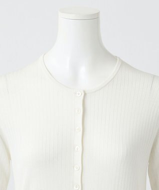 23区 【エステータ】シルクリブ 半袖ニット ホワイト系