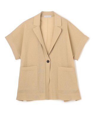 UNFILO シアーフォルムニット ジャケットジレ サンドベージュ