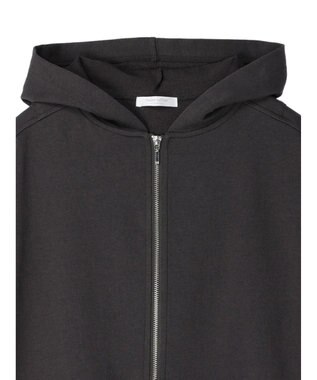 Green Parks コットンＵＳＡミニ裏毛ロングＺＩＰパーカー Dark Gray