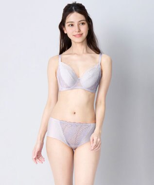 Wing ブラジャー Wing Lesiage バストを小さく見せる 脇すっきり フルカップブラ 【6000シリーズ】 小さく見せるブラ PB6001 ウイング／ワコール バイオレット