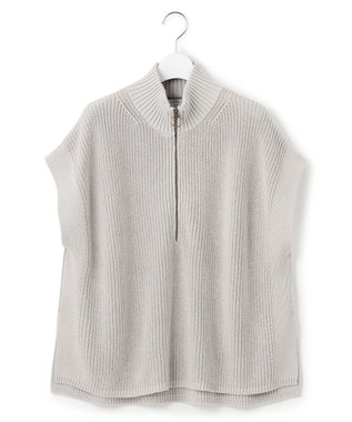 J.PRESS YORK STREET 【WOMEN】コットンニット ハーフジップポンチョ ライトグレー系