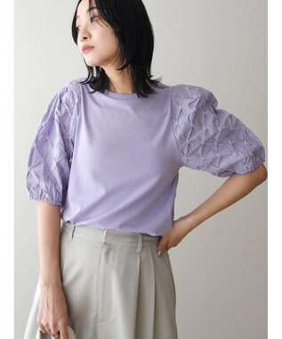 Green Parks ・ＳＵＧＡＲ　ＳＰＯＯＮ　フハクドットスリーブＴＥＥ Lavender