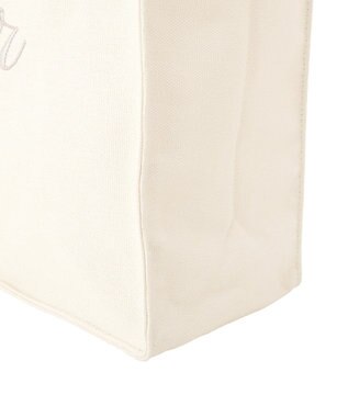 Maison de FLEUR ブランドロゴ刺繍スクエアトートバッグ Ivory