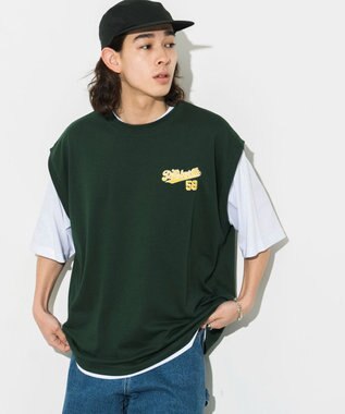 WEGO 【SETUPアイテム】アンサンブルスウェットベストT（S） グリーン