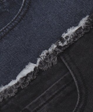 WEGO 【ユニセックス着用ITEM?MLサイズ展開】ダブルウエストカーゴデニムパンツ デニムブラックソノタ